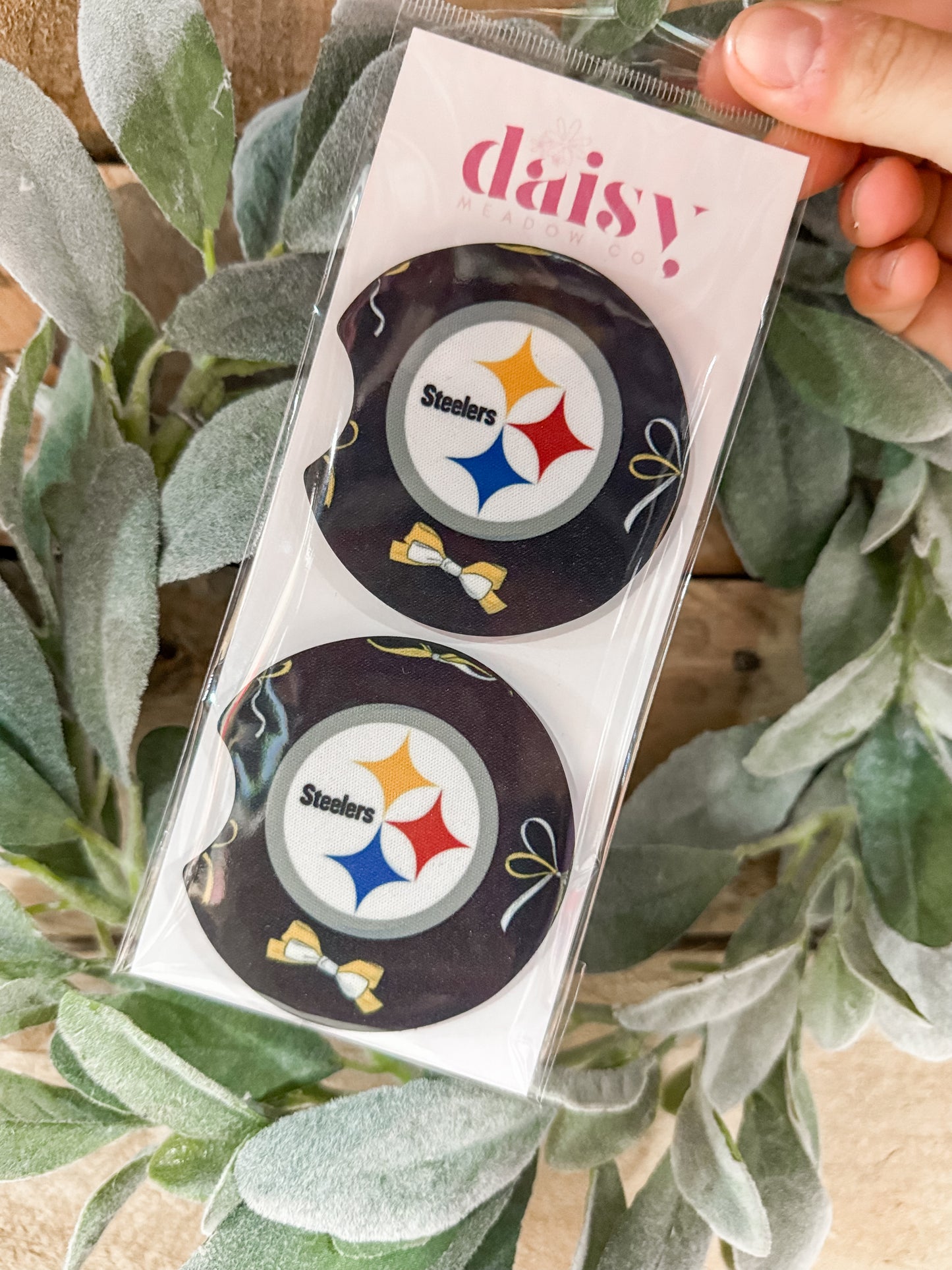 A Girls Steelers Car Coaster