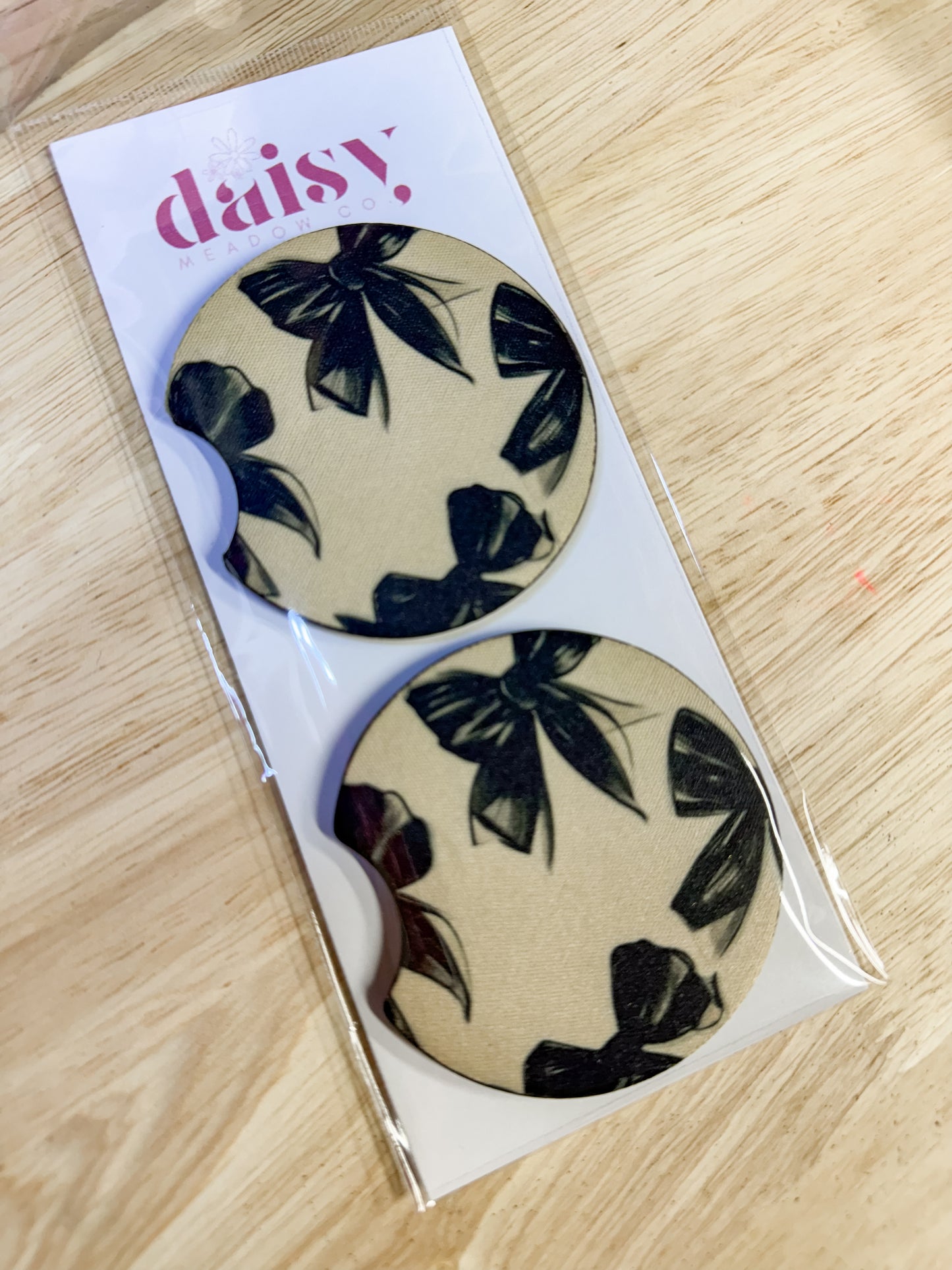 Black Bows Car Coaster