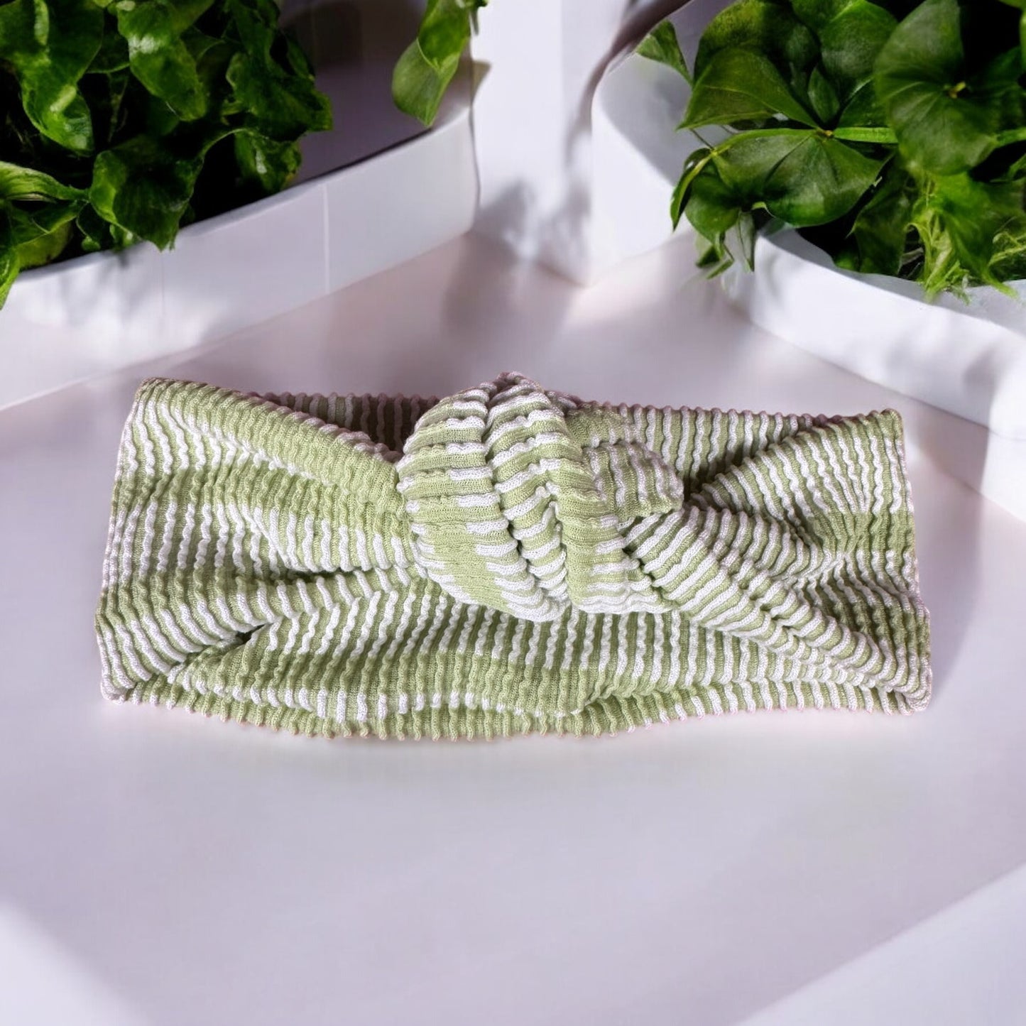 Pistachio Green Top Knot Headband