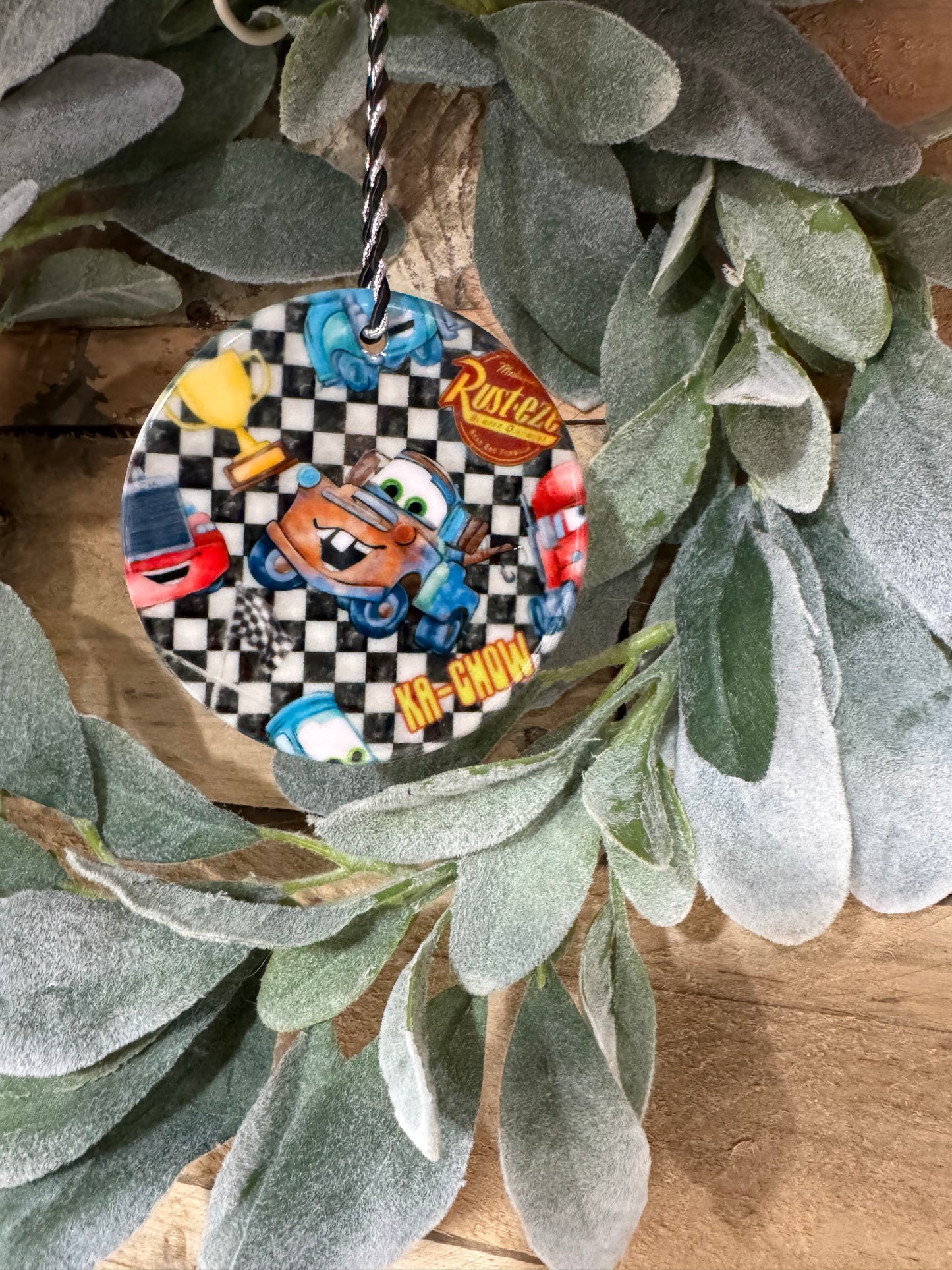 Checkered Cars Ornament