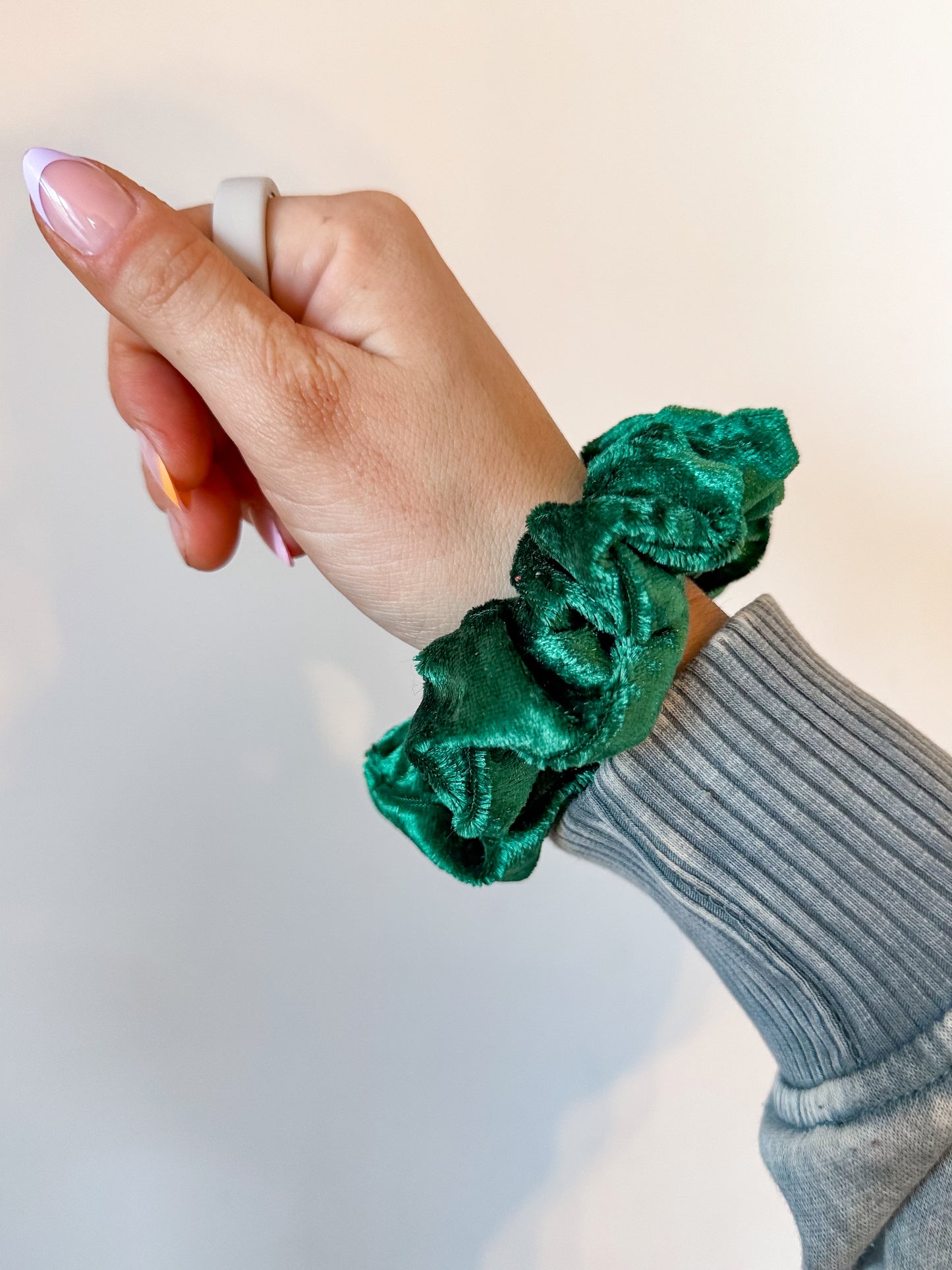 Velvet Green Scrunchie