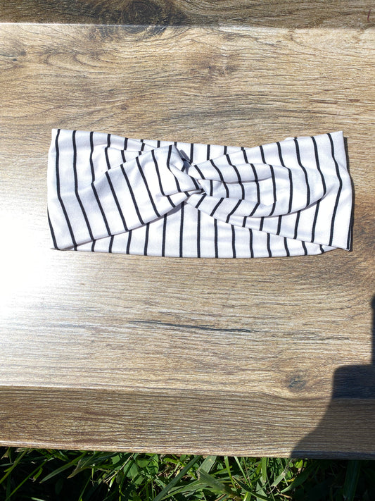 Black/White Stripes Headband