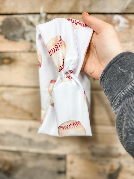 White Baseball Headband