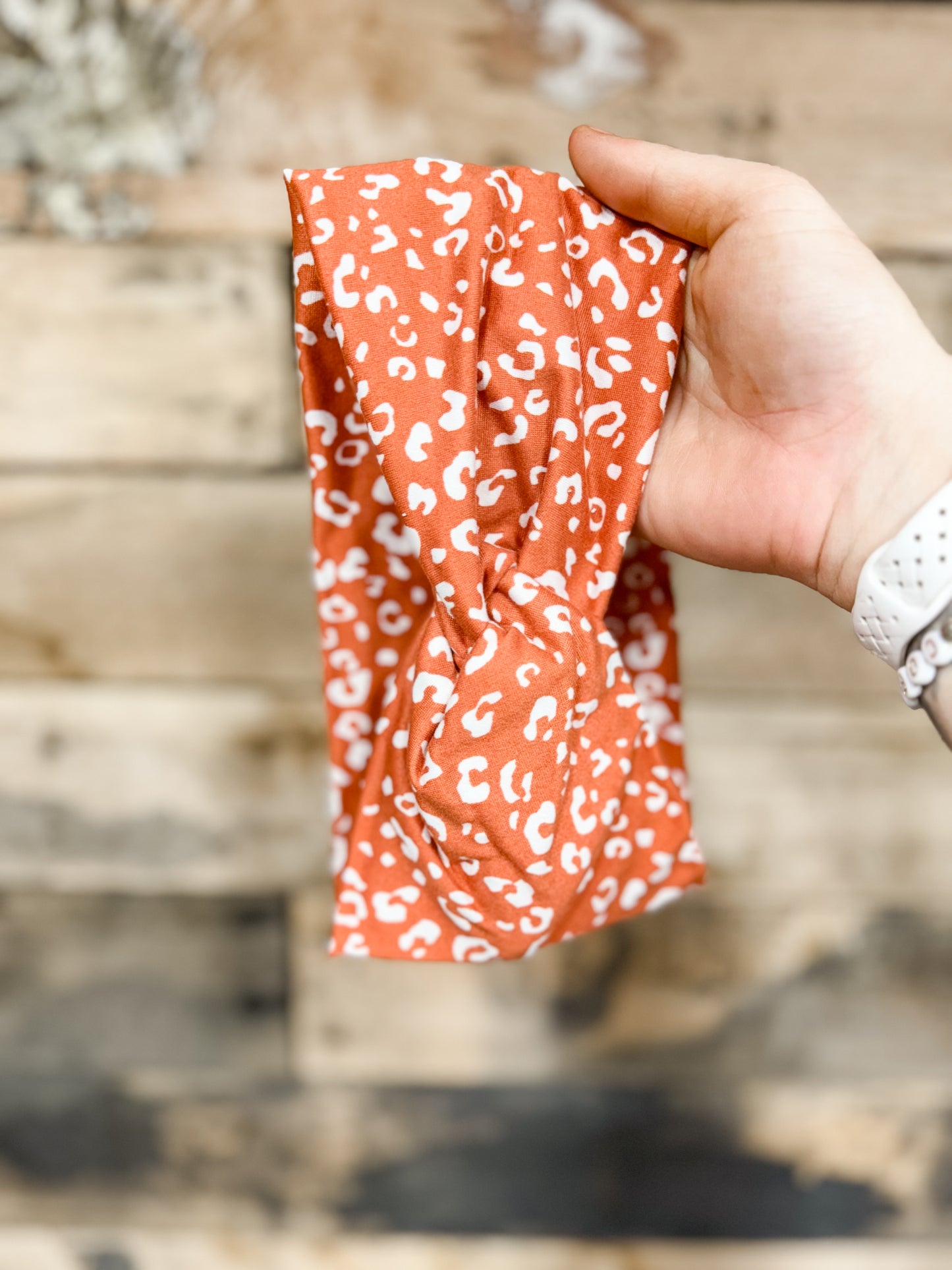 Rusty Deep Orange Cheetah Headband