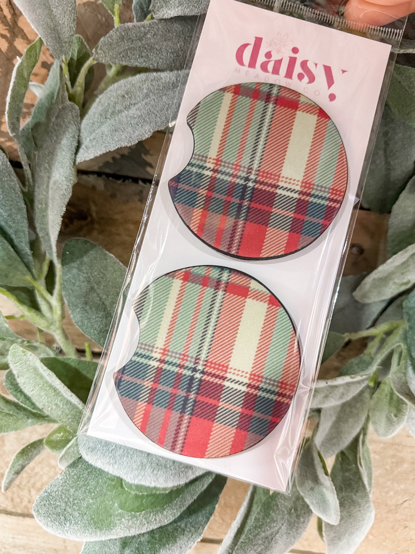 Grandma’s Plaid Car Coaster