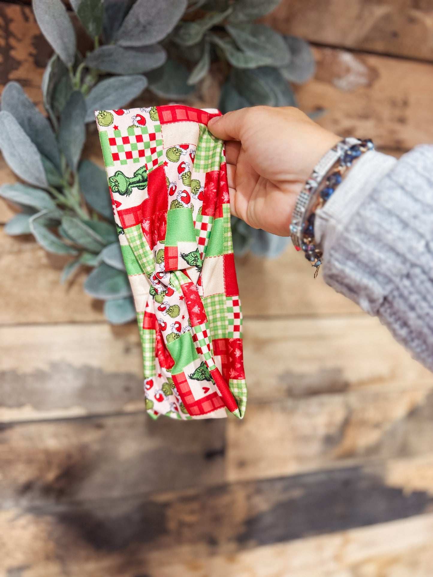 A Grinchy Collage Headband