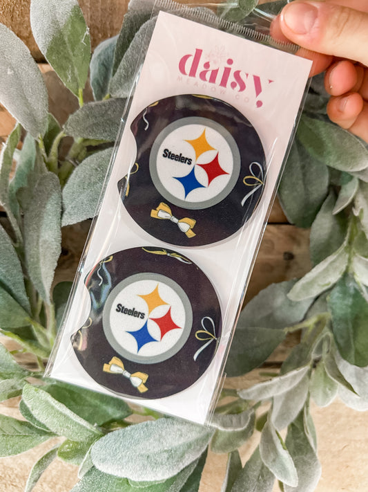 A Girls Steelers Car Coaster