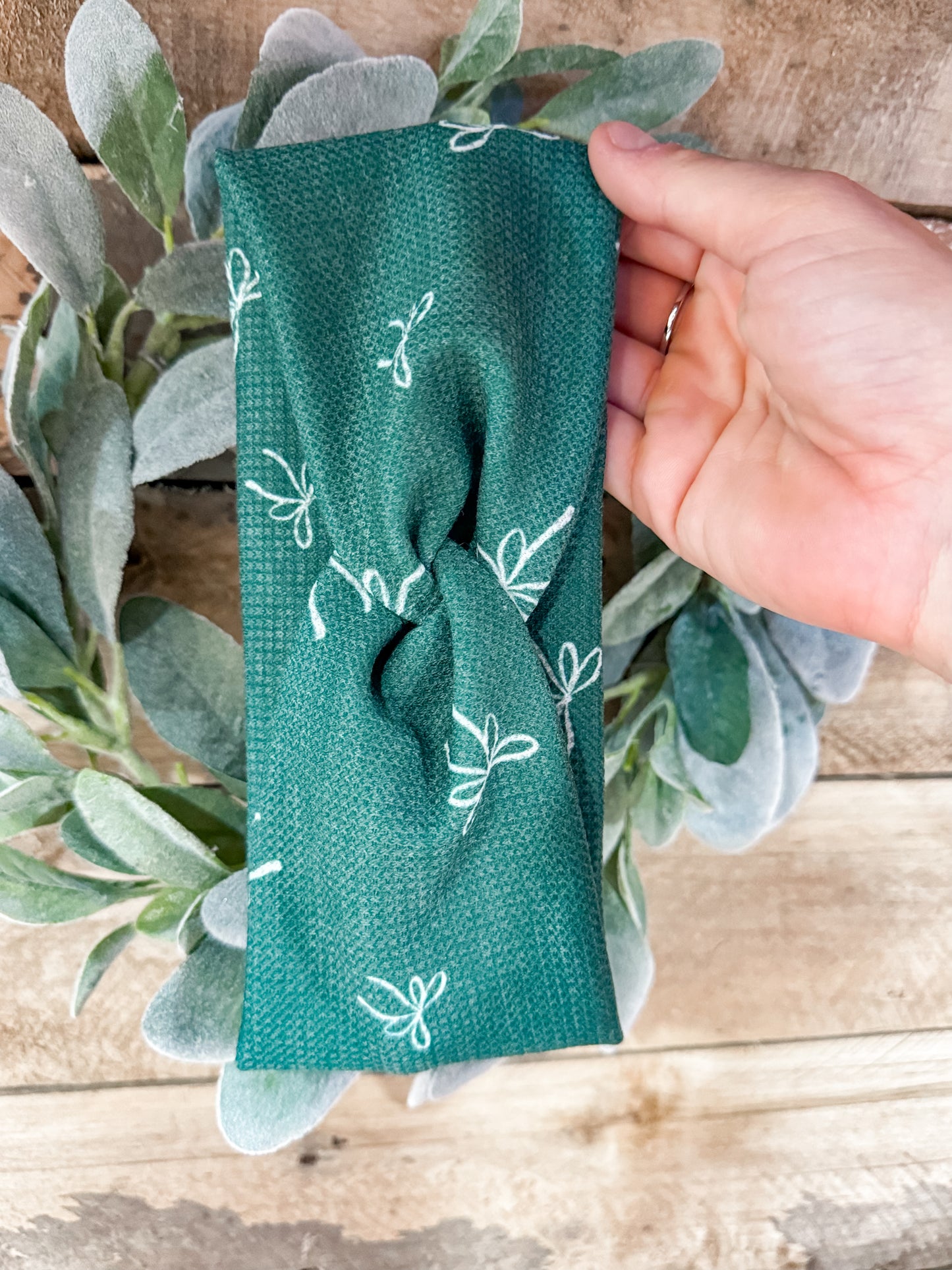 A Merry Green Bow Headband