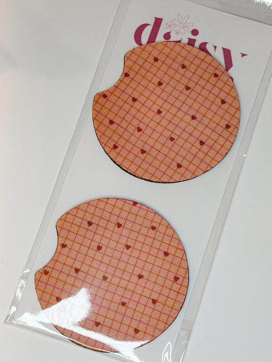 Graph the Heart Car Coaster