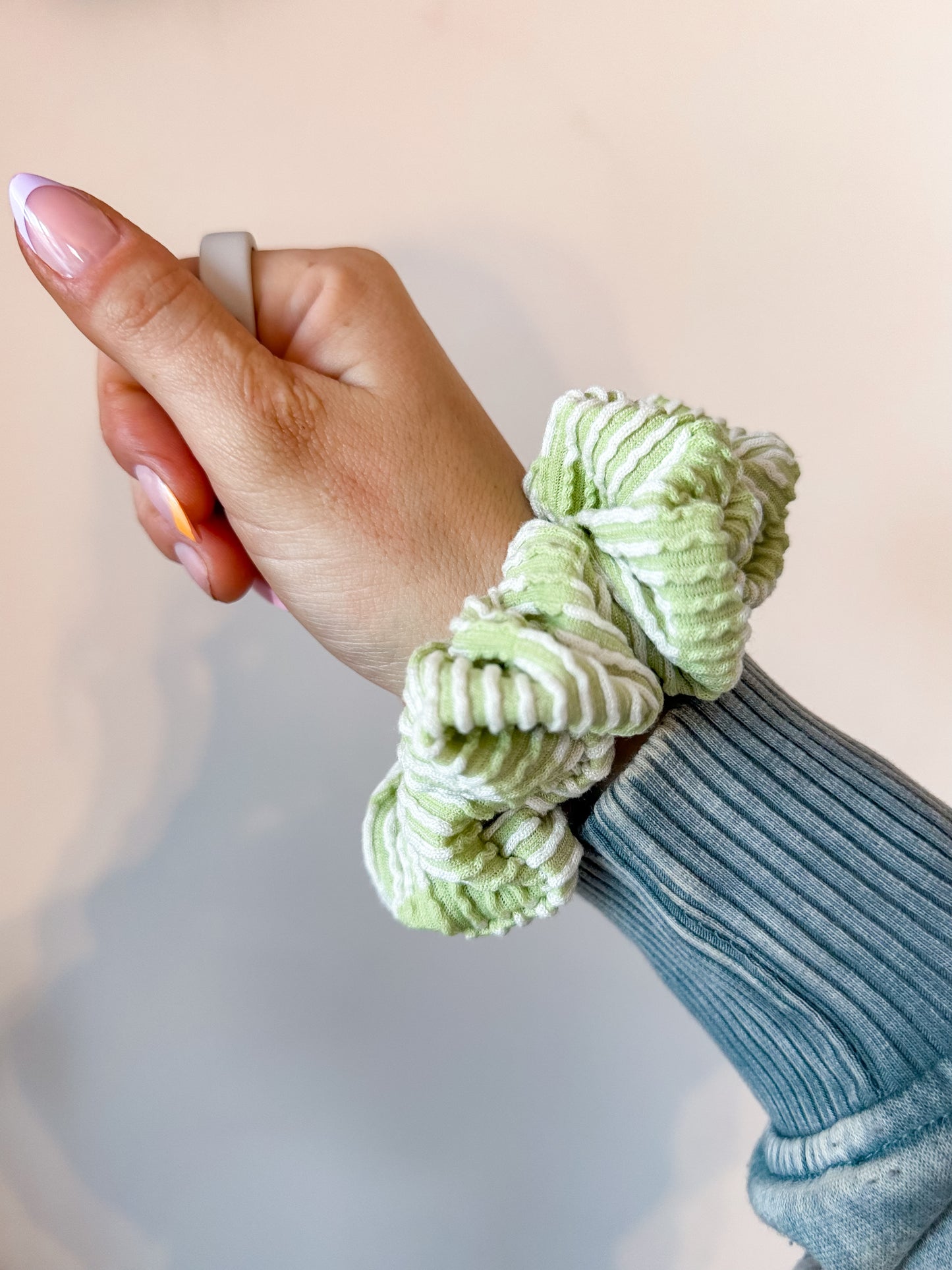 Lime Stripe Urban Rib Scrunchie