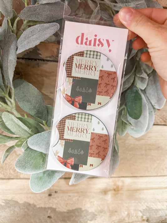 Merry Collage Car Coaster