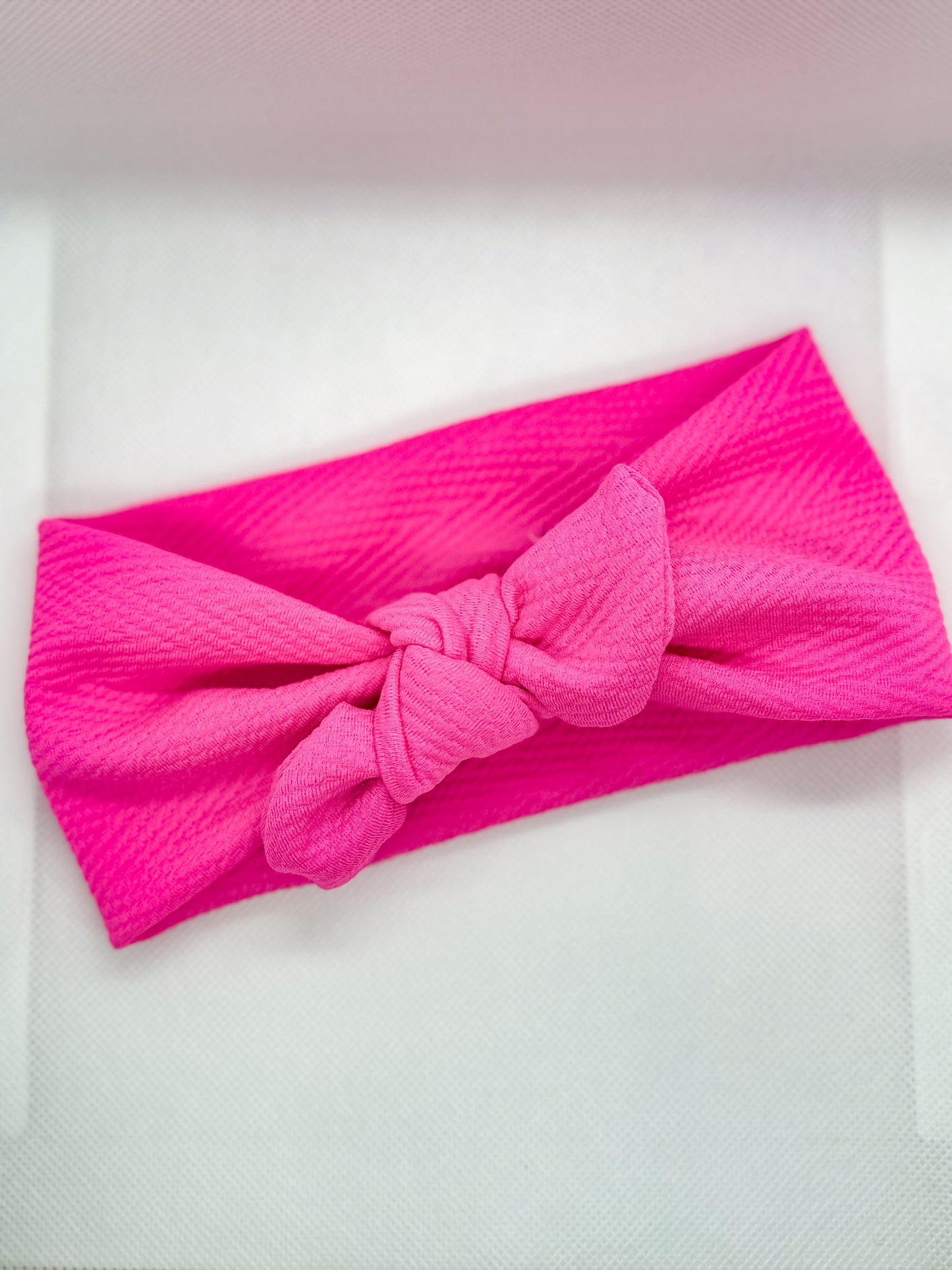 Neon Pink Textured Petite Headband