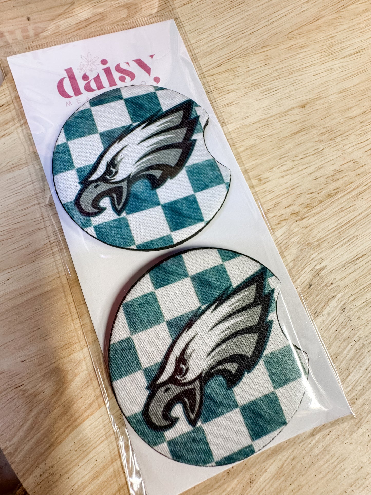 Eagles Checkered Car Coaster