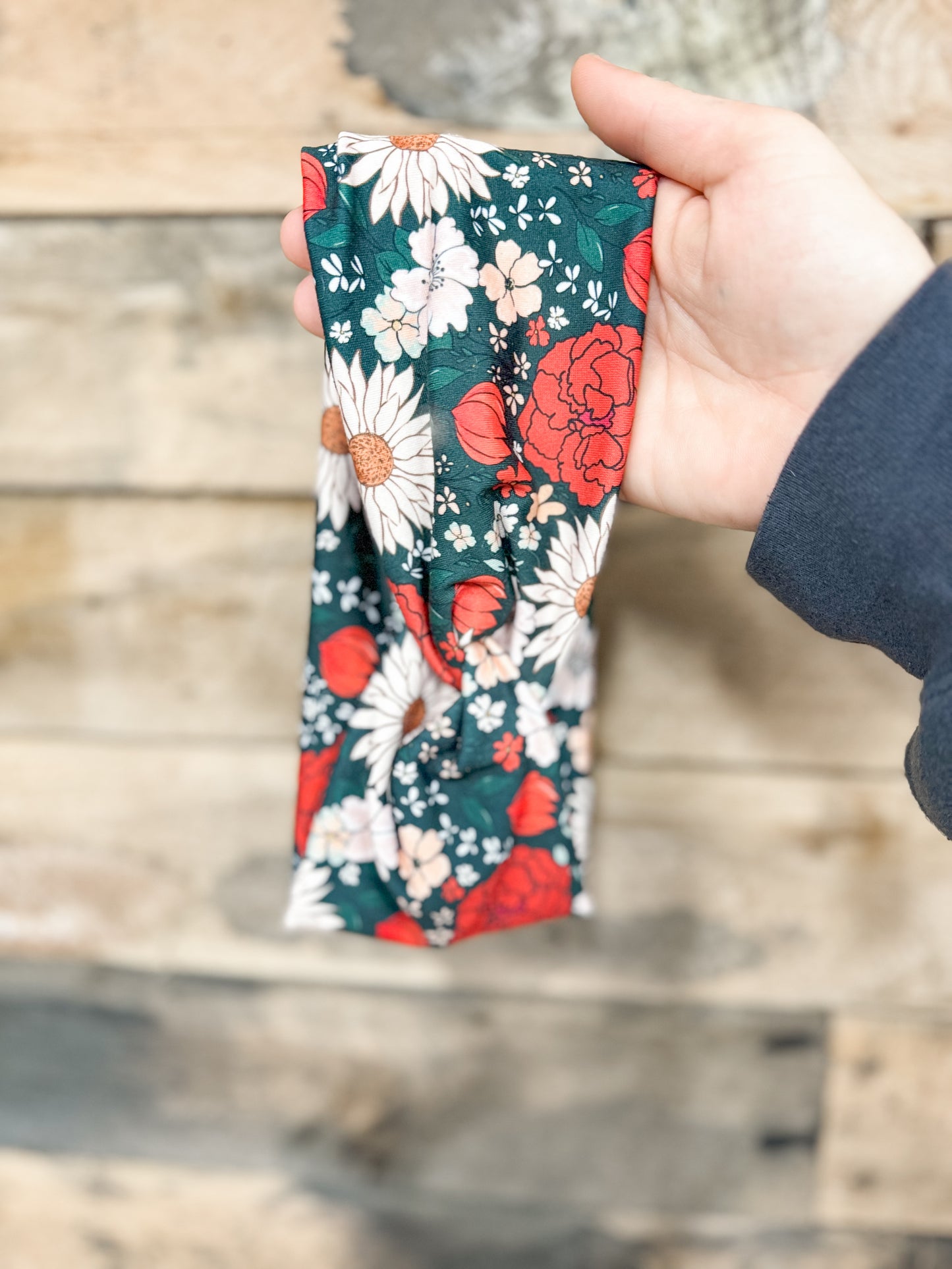 Hunter Red Floral Headband