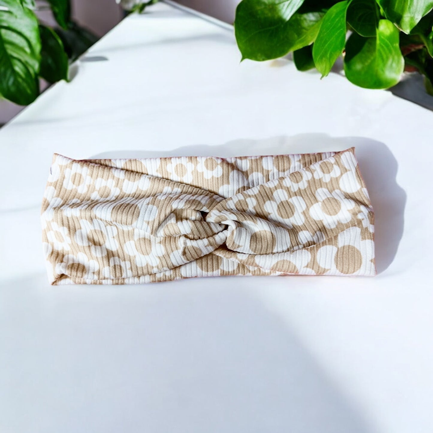 Retro Tan Floral Headband