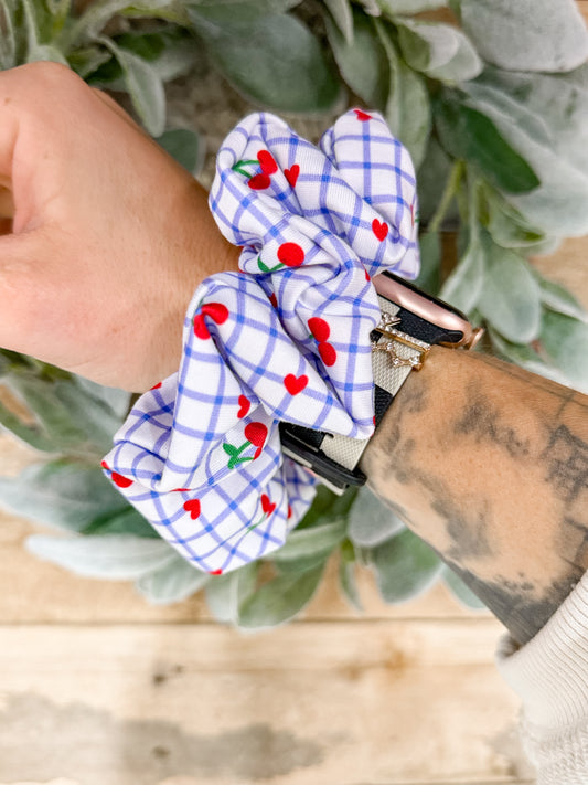 Sweet Cherry Gingham Scrunchie