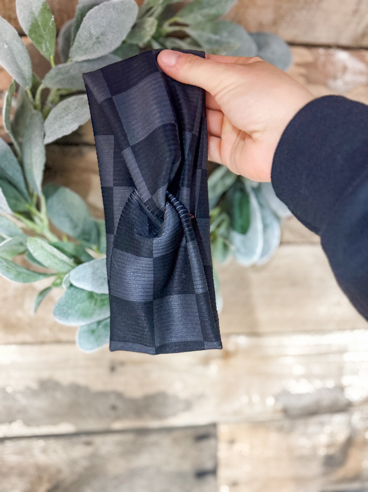 Midnight Checkered Headband