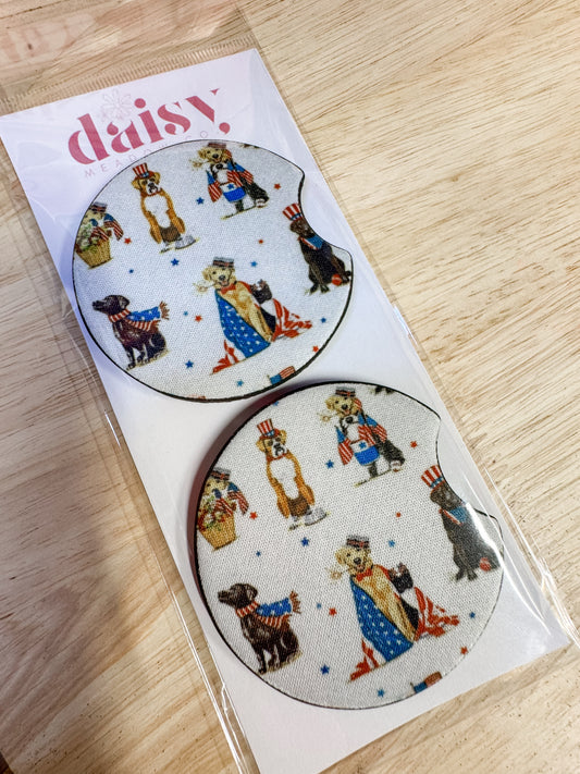 An All American Dog Car Coaster