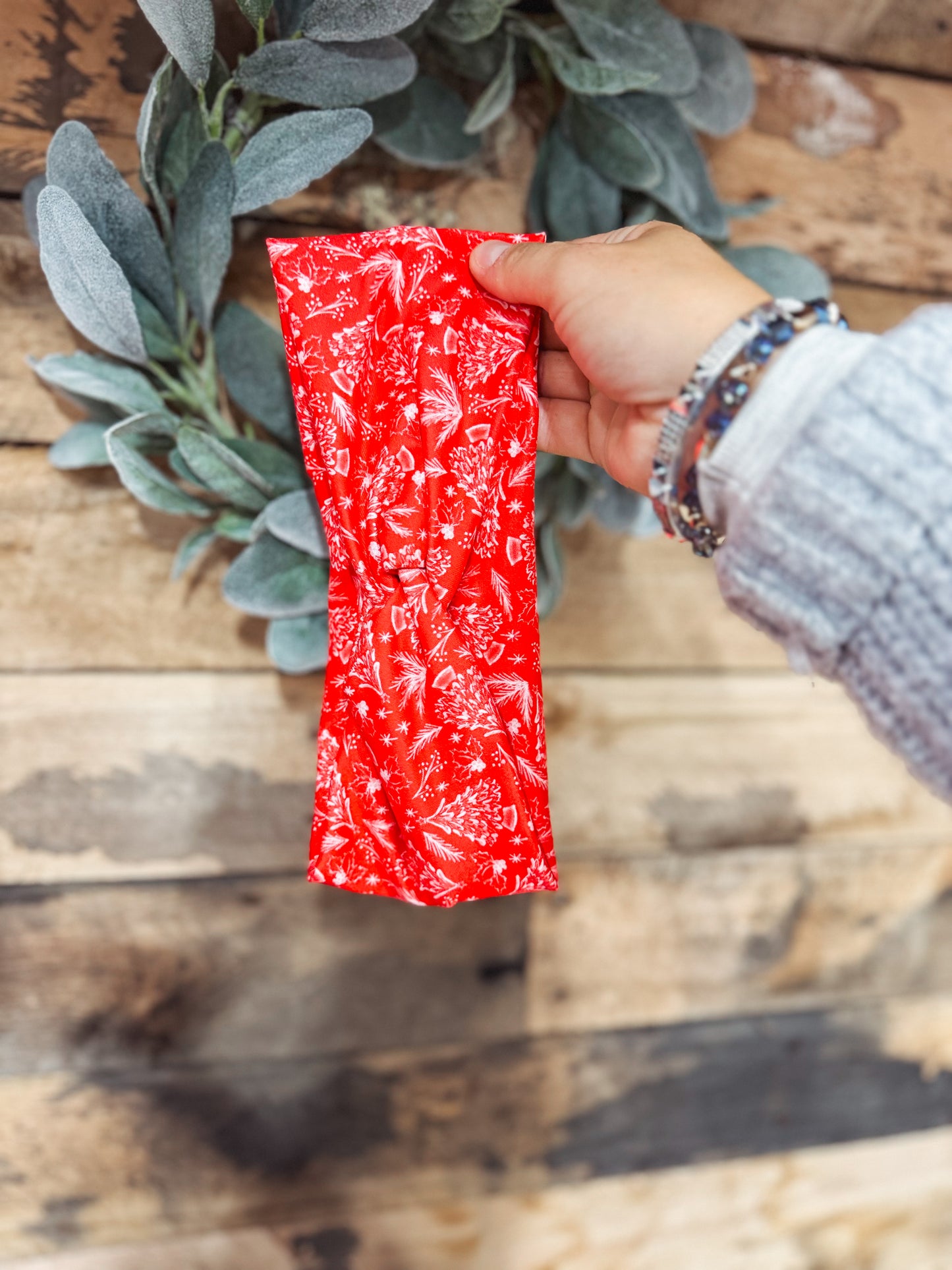 Red Christmas Tree Headband