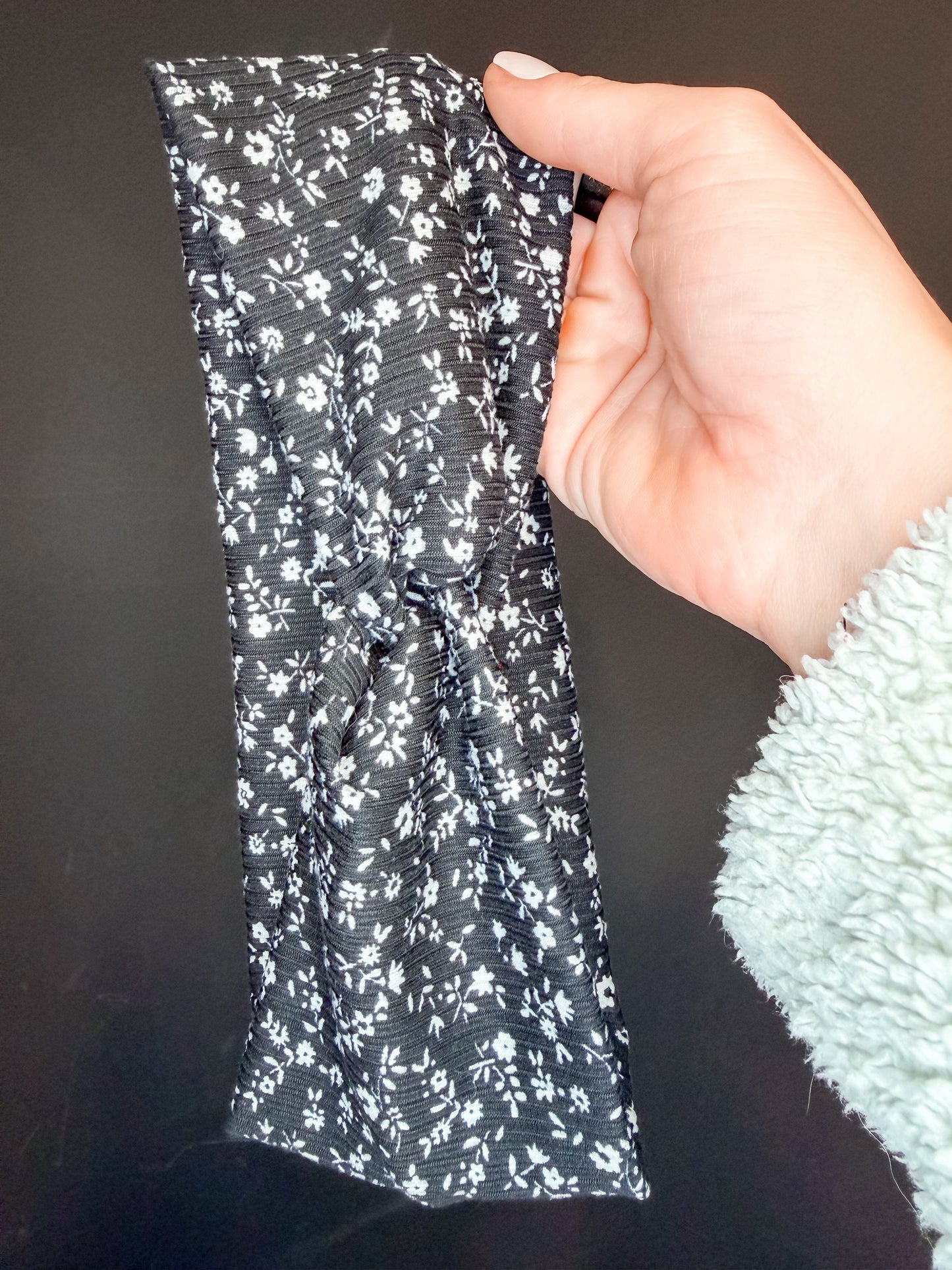 Dainty Floral on Black Headband