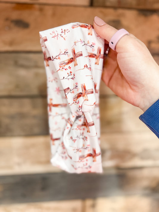 Floral Cross Headband