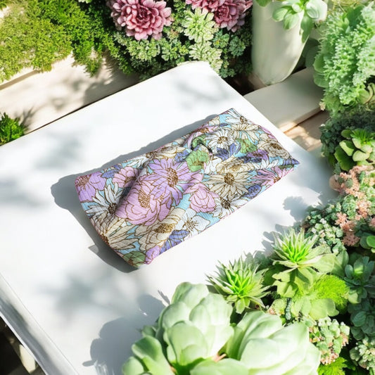 Blue Purple Spring Flowers Headband