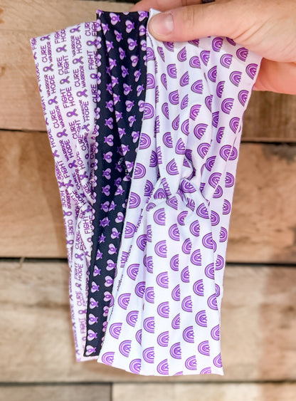 Pancreatic Cancer Rainbow Ribbon Headband