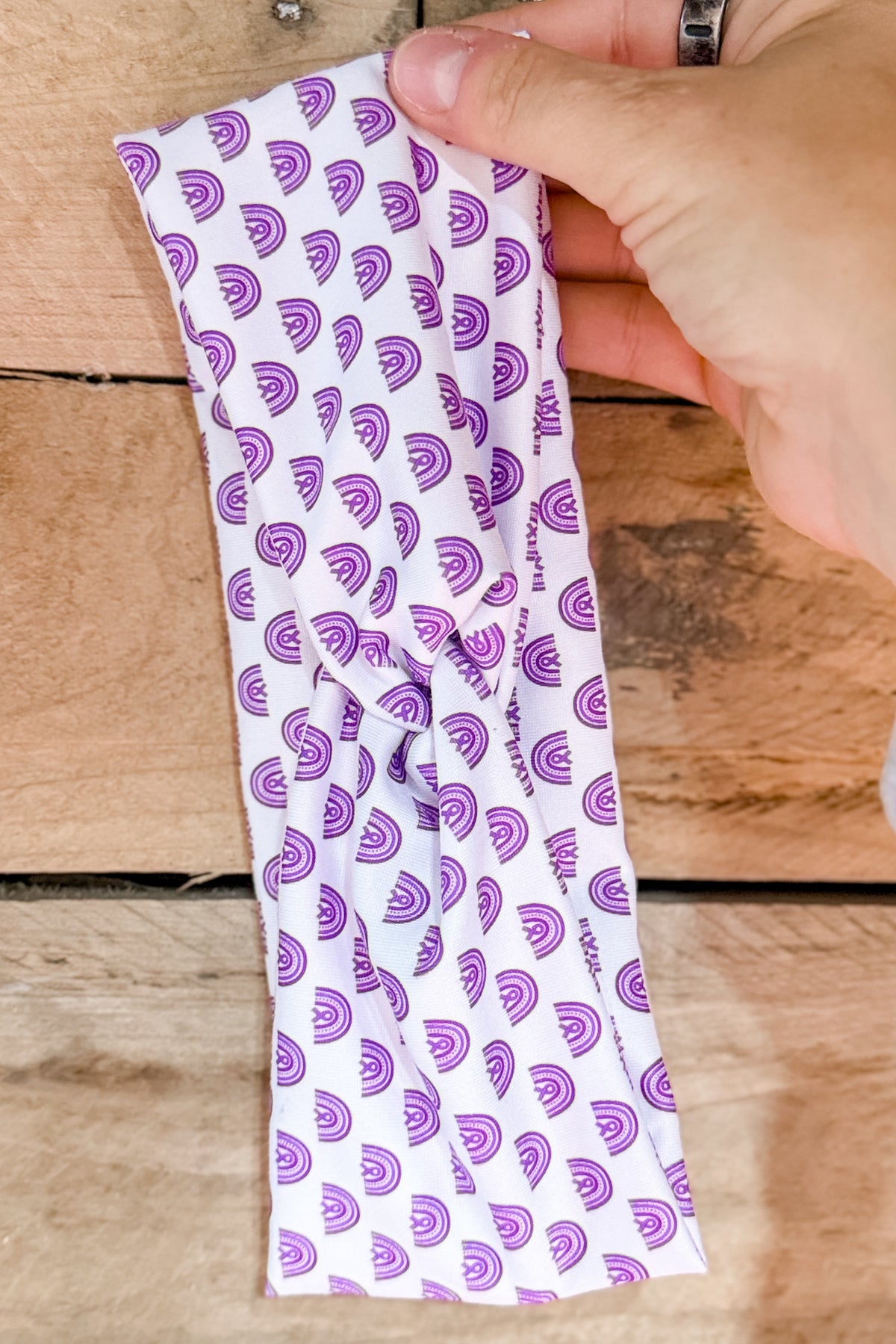 Pancreatic Cancer Rainbow Ribbon Headband