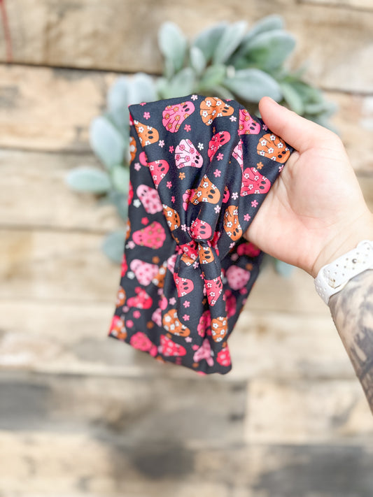 Pink Floral Ghosts Headband