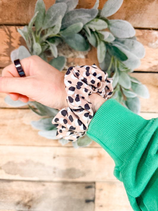 Neutral Spots Scrunchie