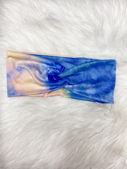 Blue Tie Dye Headband