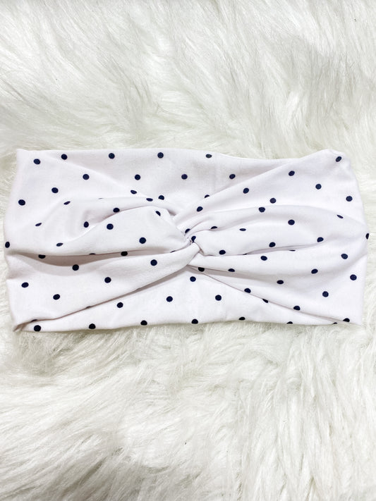 Black White Polka Dots Headband