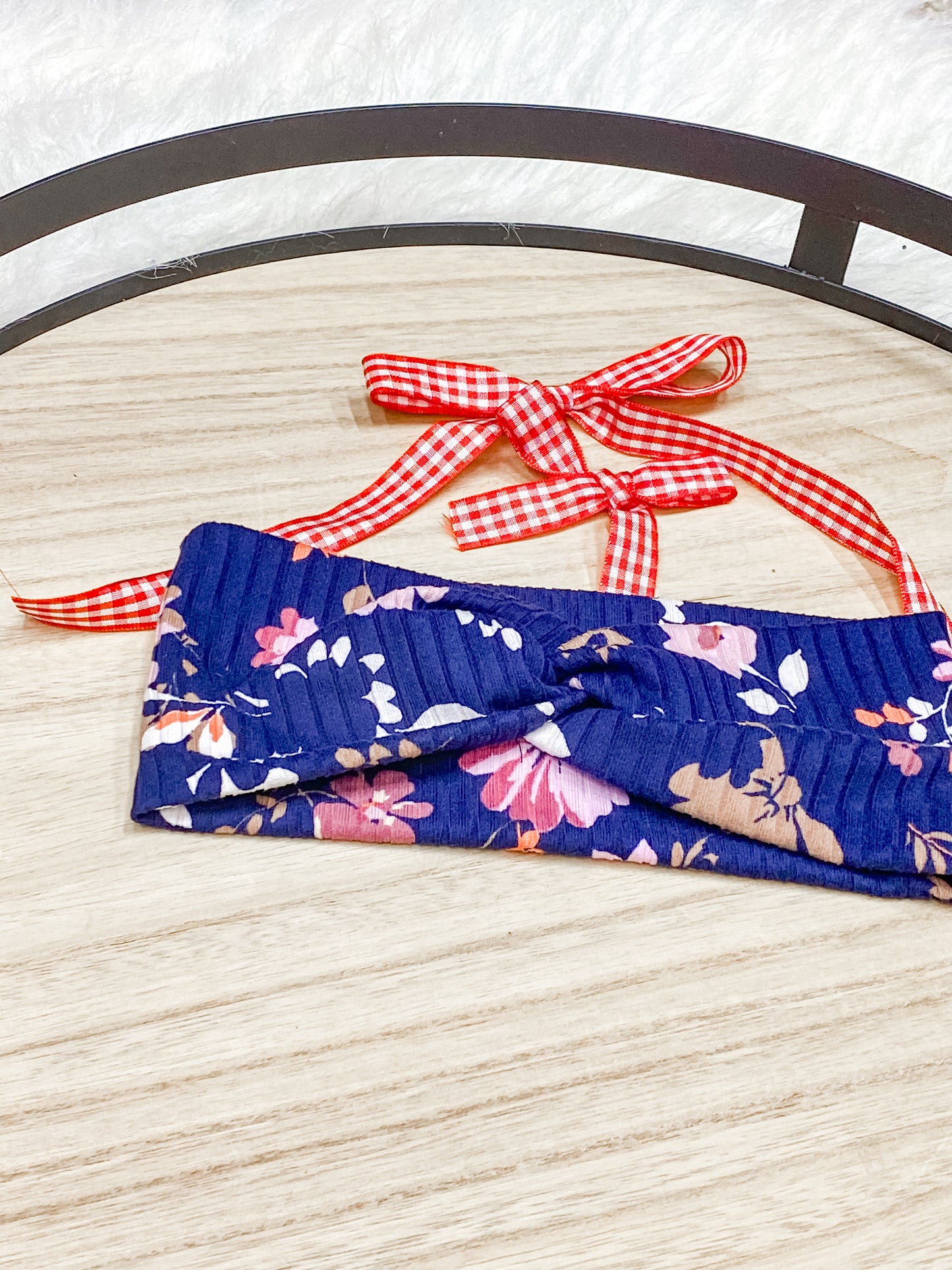 Navy Floral Headband