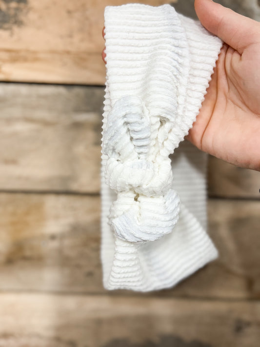 White Urban Ribbed Headband