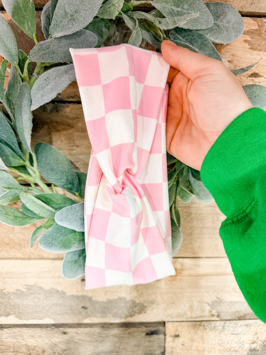 Pink Suga Check Headband